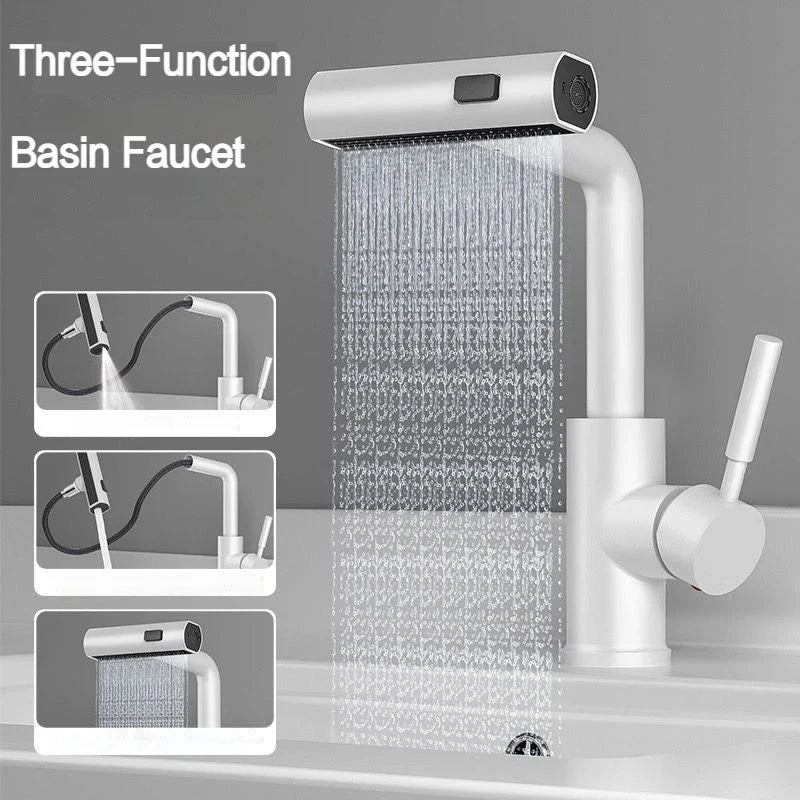 Afralia™ Waterfall Basin Faucet with 3 Modes Spray, 360° Rotatable Mixer Tap