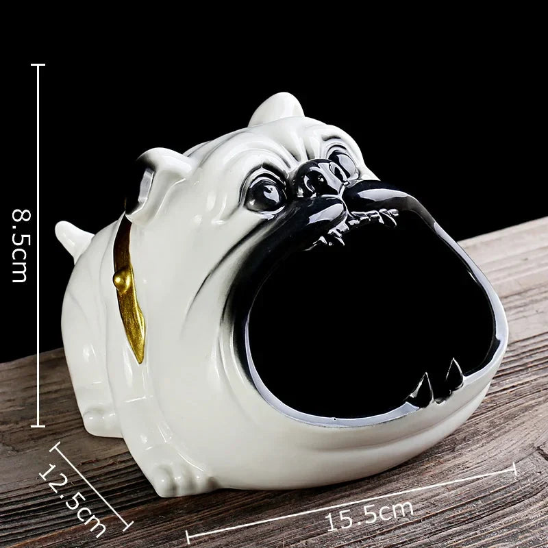 Afralia™ Bulldog Sunglasses Ceramic Ashtray - Smoking Accessories, Weed Ash Tray, Home Decor Gift