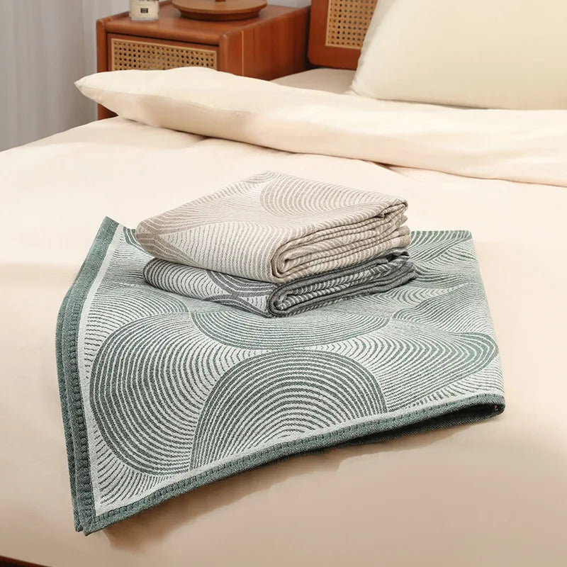 Afralia™ Nordic Geometric Jacquard Blanket: Multi-Purpose Sofa & Travel Friendly Bedspread