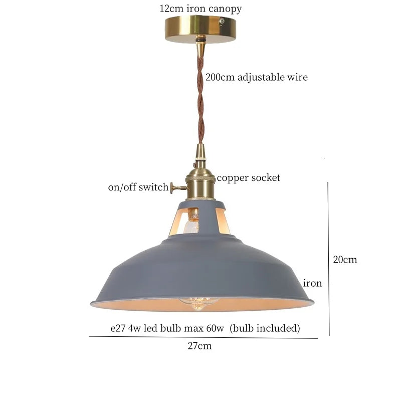 Afralia™ Blue Iron Art LED Pendant Light, Nordic Modern Style for Home and Commercial Spaces