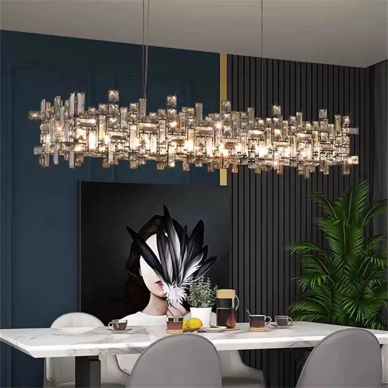 Afralia™ Crystal Chandelier: Luxury Modern Lighting for Living Room, Dining Room, Office, Villa