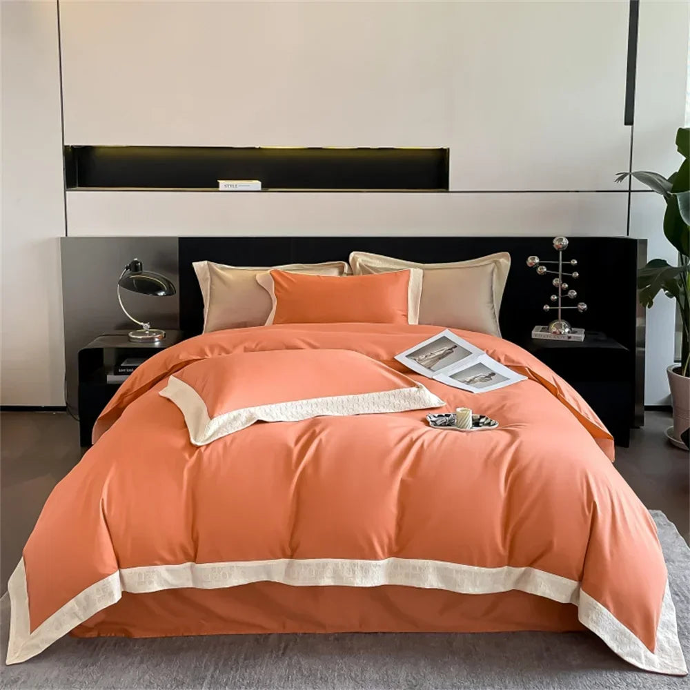 Afralia™ Luxury Egyptian Cotton Bedding Set - Queen King Size Sheets Duvet Cover Pillowcases