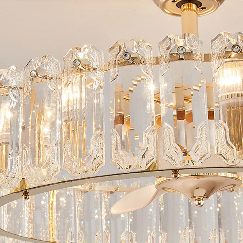 Afralia™ Crystal Ceiling Fan Light - Modern Luxury Invisible Fan Light Combo for Home