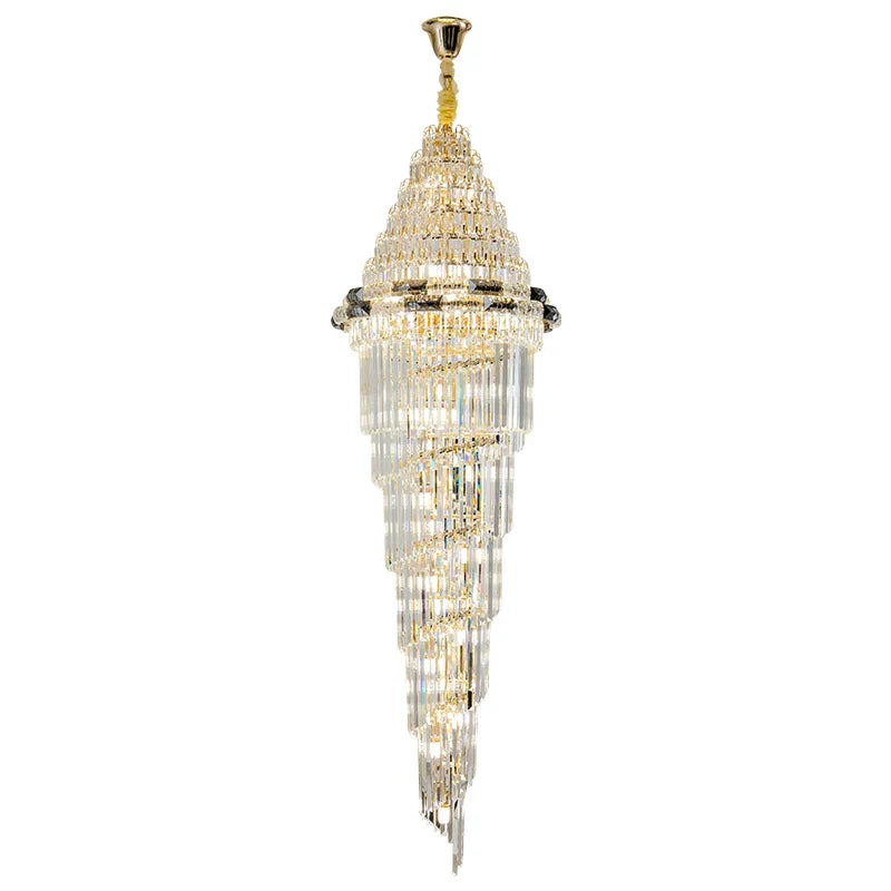 Afralia™ Modern Crystal Duplex Villa Chandelier for Luxury Living Room