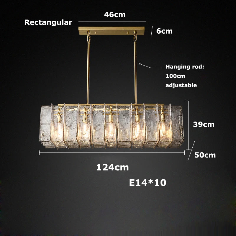 Afralia™ LED Gold Smoky Gray Glass Chandelier - Creative Living Room Ceiling Fixture