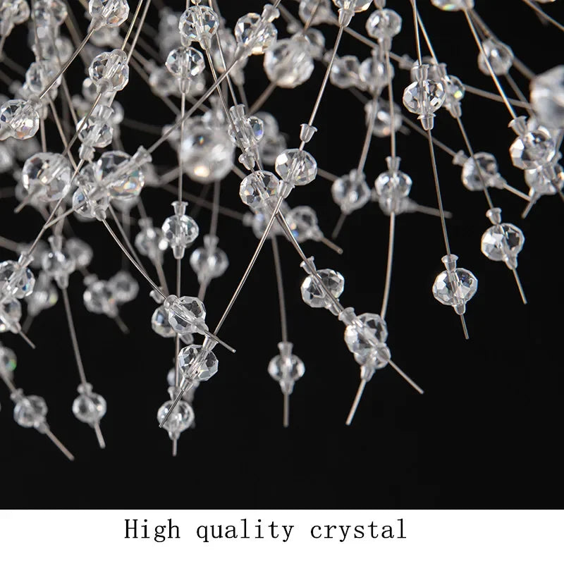 Afralia™ Dandelion LED Crystal Chandelier for Living Room Dining Decoration