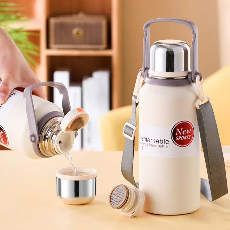 Afralia™ Stainless Steel Thermos Bottle - Hot & Cold Water Tea Coffee Large Capacity