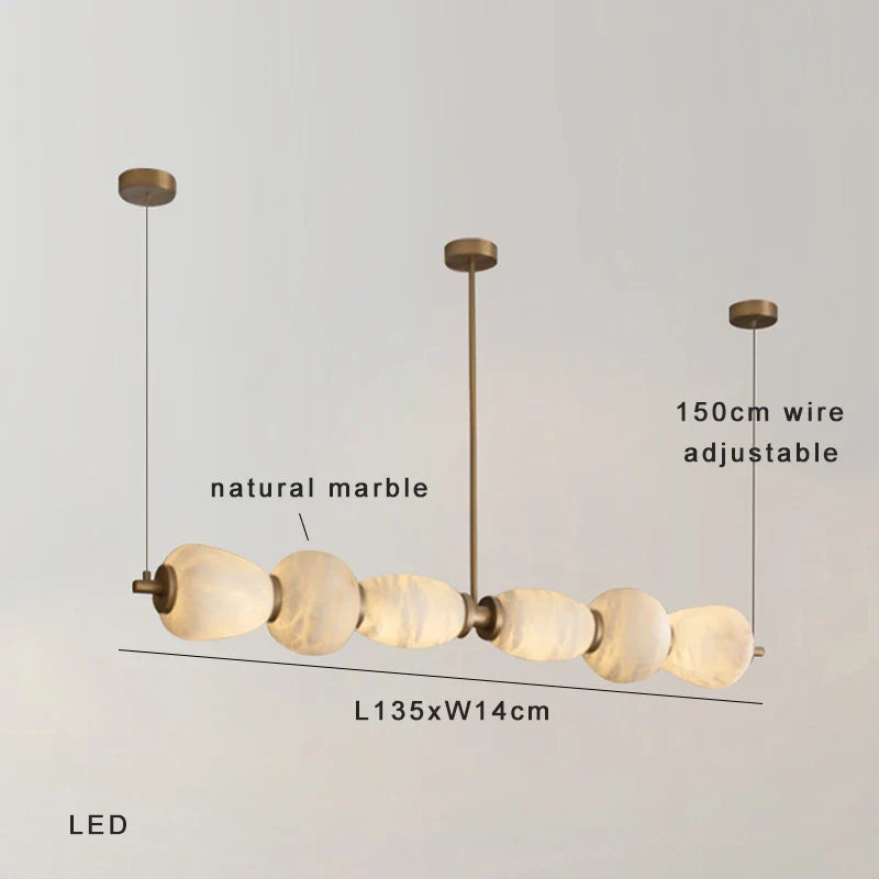 Afralia™ Marble Pendant Lights, Dimmable LED Hanging Lamp for Dining Table, Bar Decor