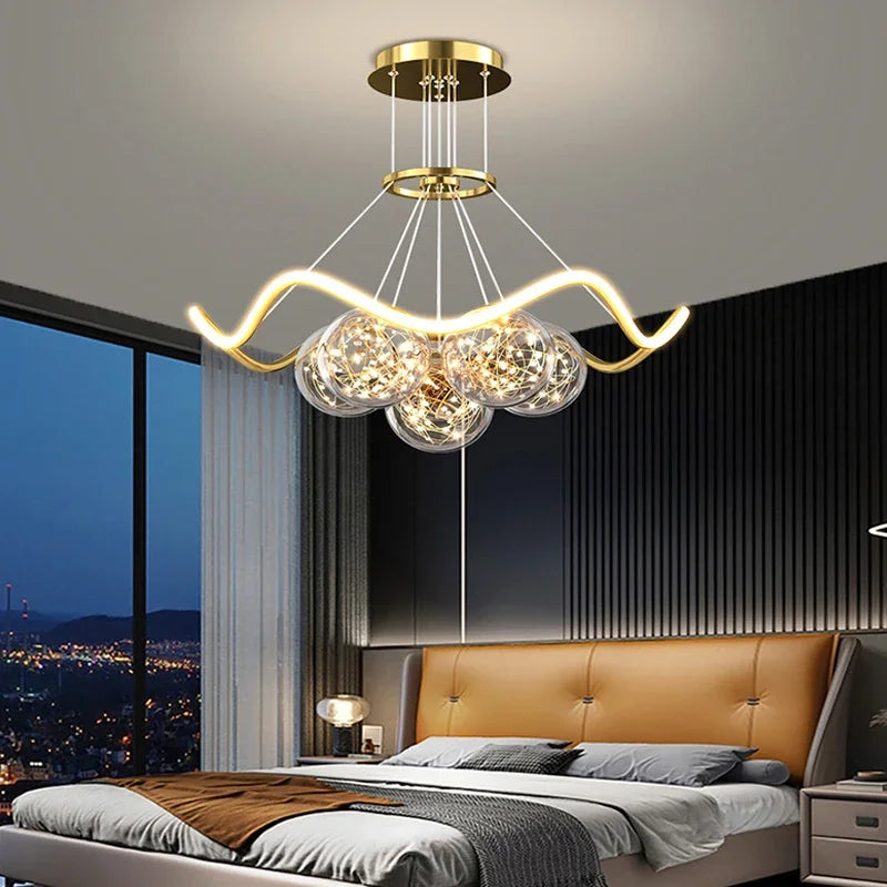 Afralia™ Bubble Pendant Chandelier: Modern Dimmable LED Lighting for Home Decor