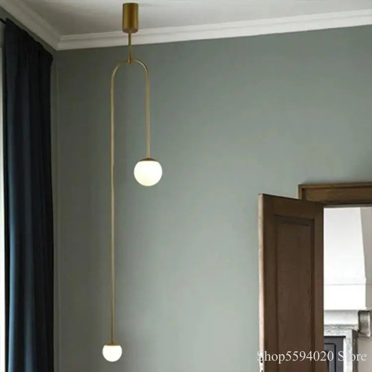 Afralia™ Minimalist Glass Pendant Lamp with LED Chandelier for Home Decor