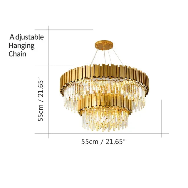 Afralia™ Gold Black Crystal Chandeliers LED Ceiling Light for Luxe Living & Hospitality