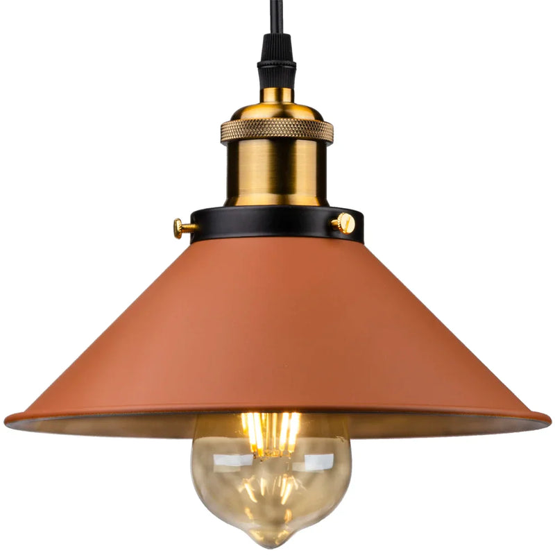 Afralia™ Industrial Farmhouse Brown Pendant Light for Kitchen Island, Barn, Dining Room