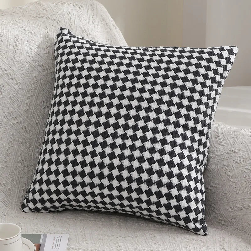 Afralia™ Striped Plaid Jacquard Crochet Pillow Case 50x50 - Nordic Simple Decorative Couch Pillows