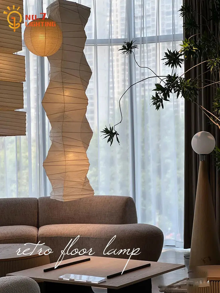Afralia™ Akari Noguchi Rice Paper Floor Lamp LED E27: Art Decor Interior Lighting for Living Room