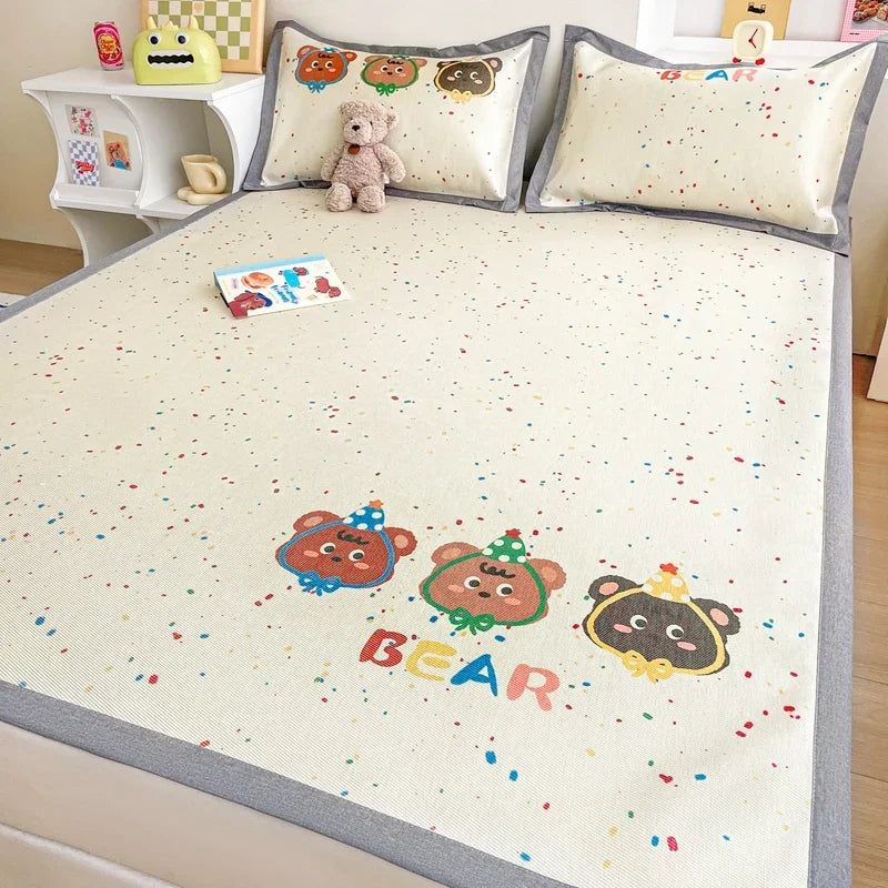 Afralia™ Luxury Ice Silk Cooling Mat & Pillowcase Set for Queen Bed