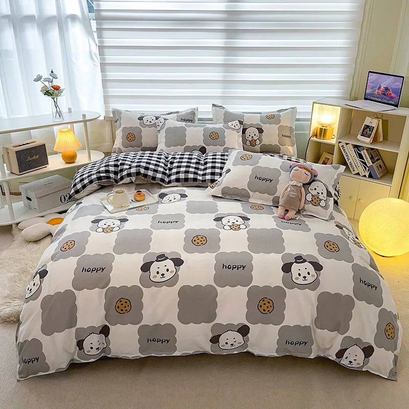Afralia™ Rabbit Love Print Bedding Set - Queen/King/Single/Double Sizes