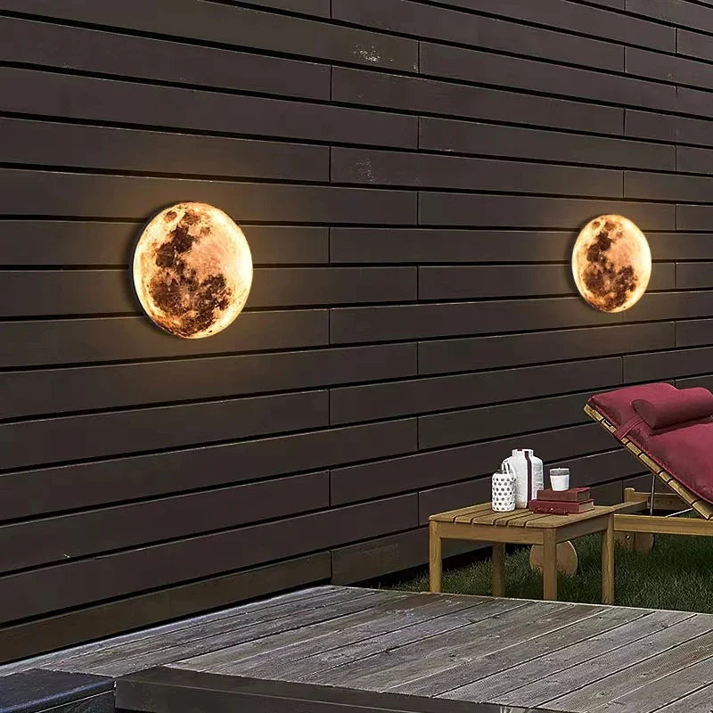 Afralia™ Moon Aluminum Wall Lamp for Outdoor Waterproof IP65 Decorative Lighting