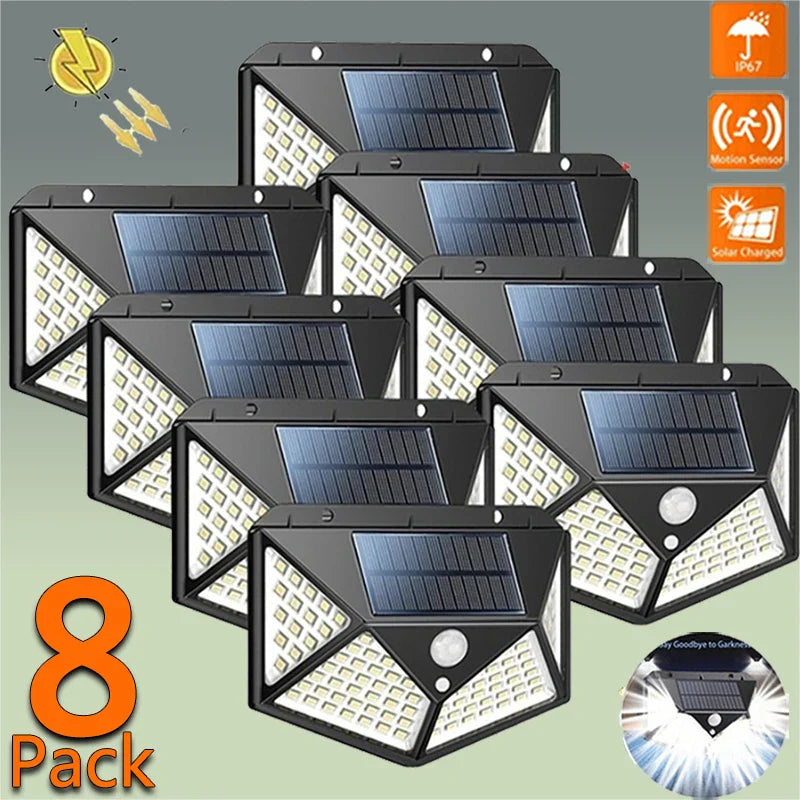 Afralia™ Solar Wall Lights: Motion Sensor Outdoor Lamp with 100 LED for Garden Street