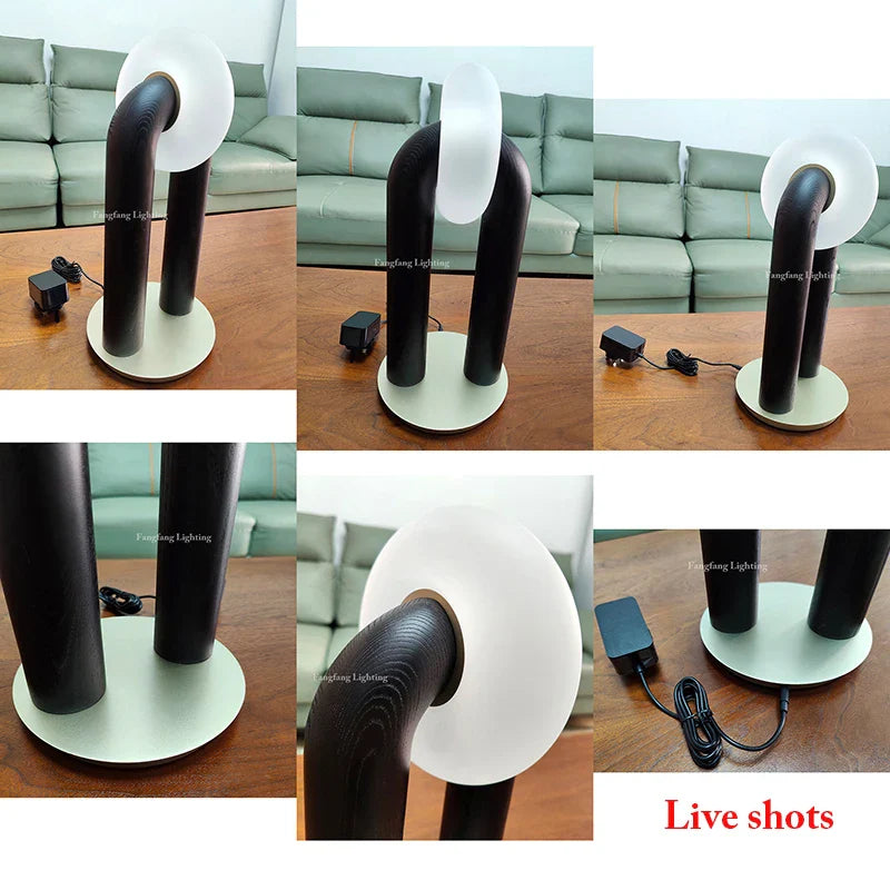 Afralia™ Wood Table Lamp Dimmable Touch Control LED Lighting for Home Decor