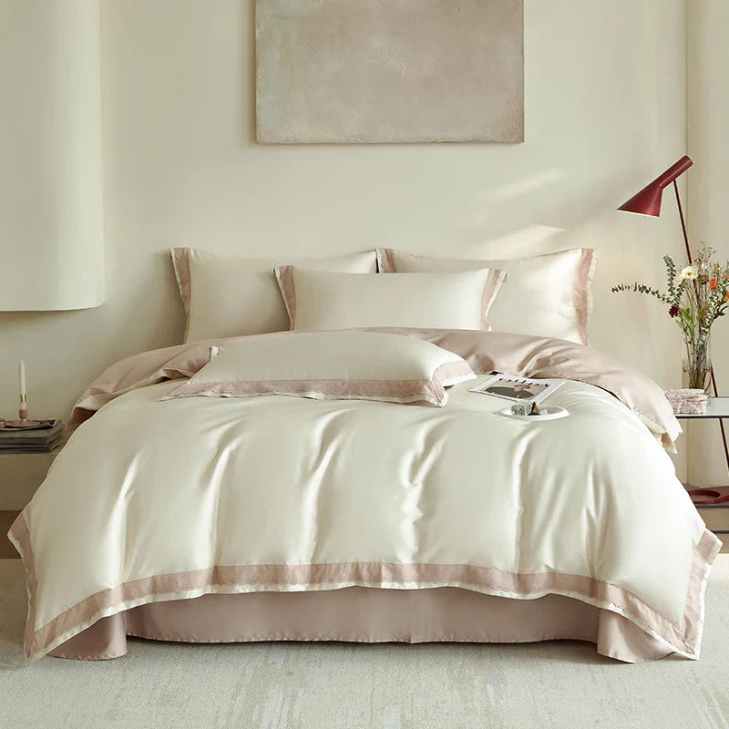 Afralia™ Luxe Lace Bedding Set: 1000TC Egyptian Cotton Duvet, Sheet, Pillowcases