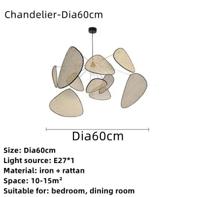 Afralia™ Rattan Art LED Chandeleir for Home & Hotel Decor