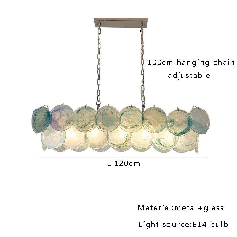 Afralia™ Mulano Glass LED Ceiling Chandelier in Green Blue Pink - Elegant Art Decoration