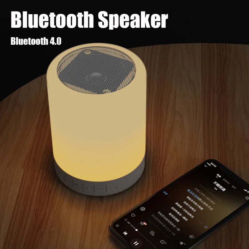 Afralia™ RGB LED Wireless Speaker Night Light for Bedside Desktop Ambiance