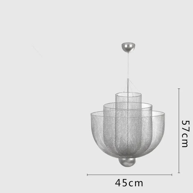 Afralia™ Metal Grid Pendant Lights: Modern Nordic Design LED Chandeliers for Dining Restaurant