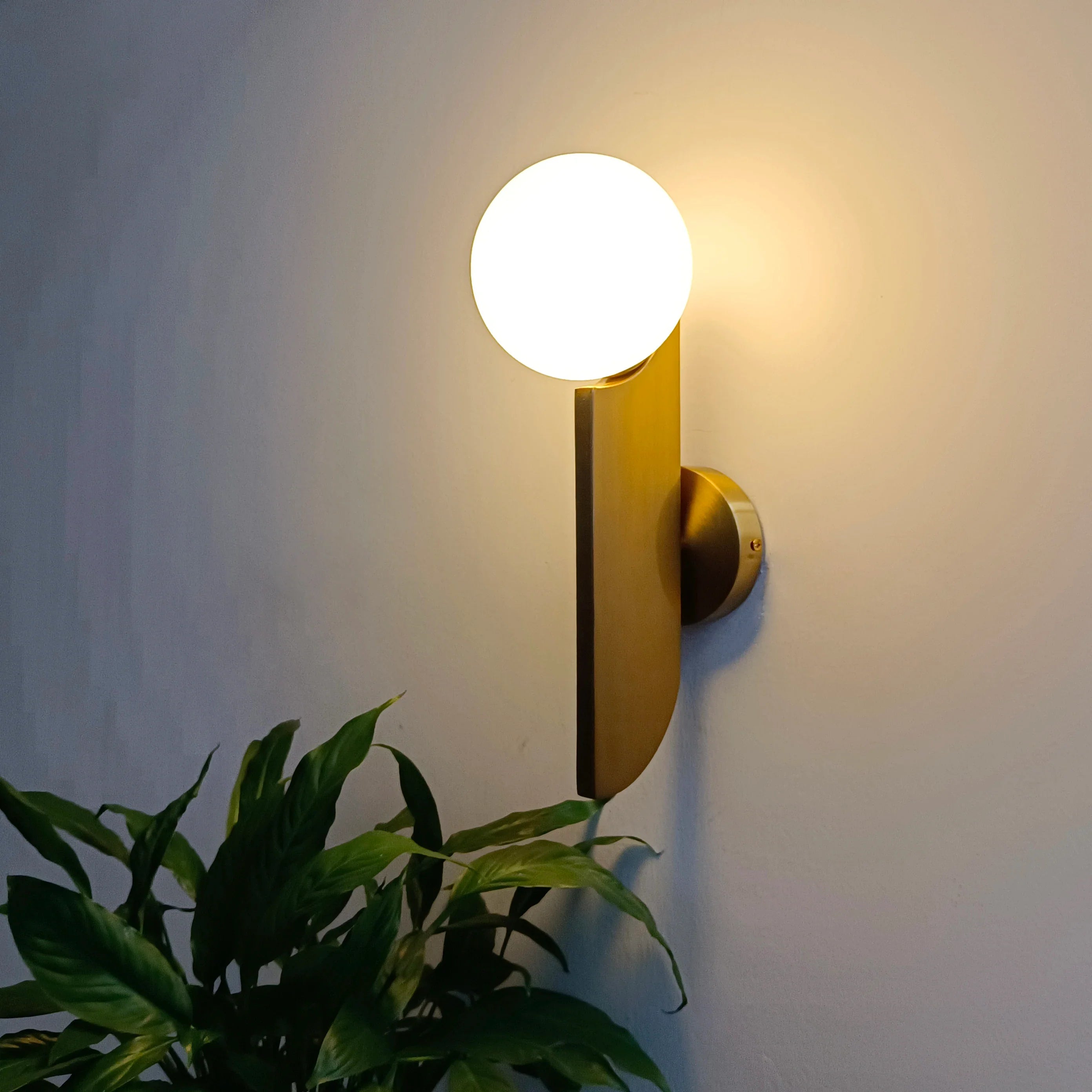 Afralia™ Glass Ball Wall Lamps Gold LED Mirror Light for Dining Living Bedroom