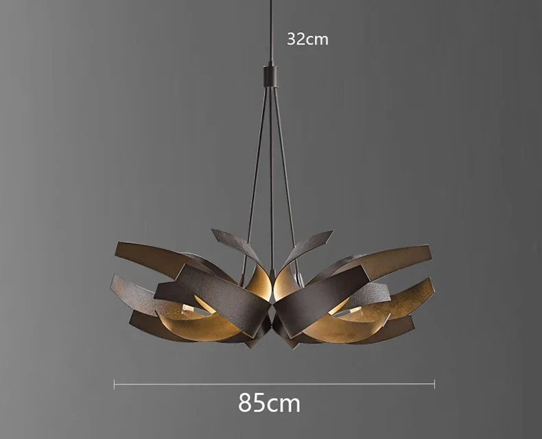 Afralia™ Modern Gold/Black Iron Chandelier for Dimmable Dining Room Lighting