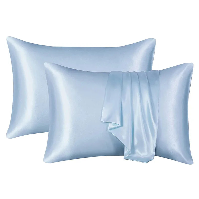 Afralia™ Satin Pillowcase: Solid Color Bed Pillow Covers - Hair Beauty Skin Care - Home Decor Comfort