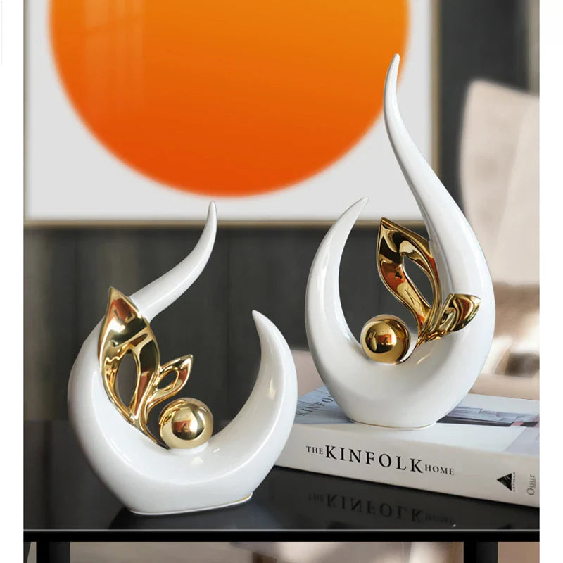 Afralia™ Lifelike Nordic Ceramic Figurine for Home Office Decor & Desk Craft Gift