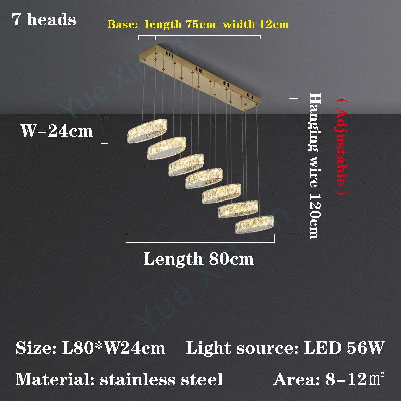 Afralia™ Luxury Crystal Ceiling Pendant LED Chandelier with Remote Control