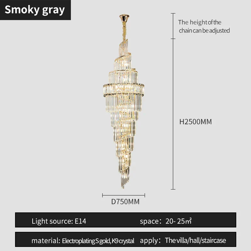 Afralia™ K9 Deluxe Crystal Pendant Chandelier: Dazzling LED Ceiling Light for Modern Elegance