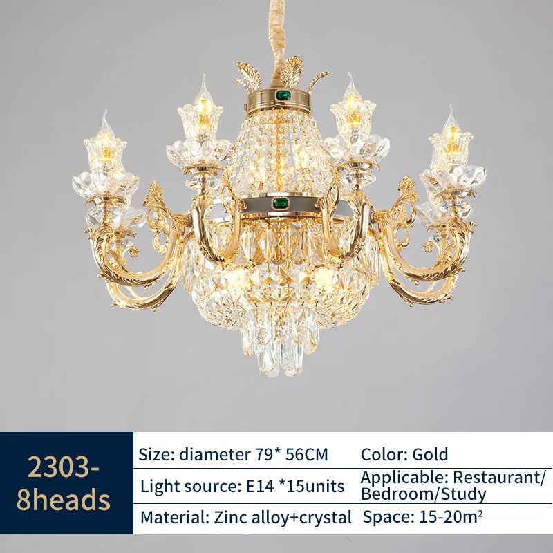 Afralia™ Crystal Dining Room Chandelier - Elegant Zinc Alloy Candle Lamp