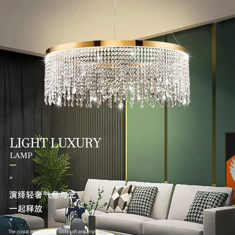 Afralia™ Crystal Ceiling Chandelier Light Fixture for Elegant Home Dining.