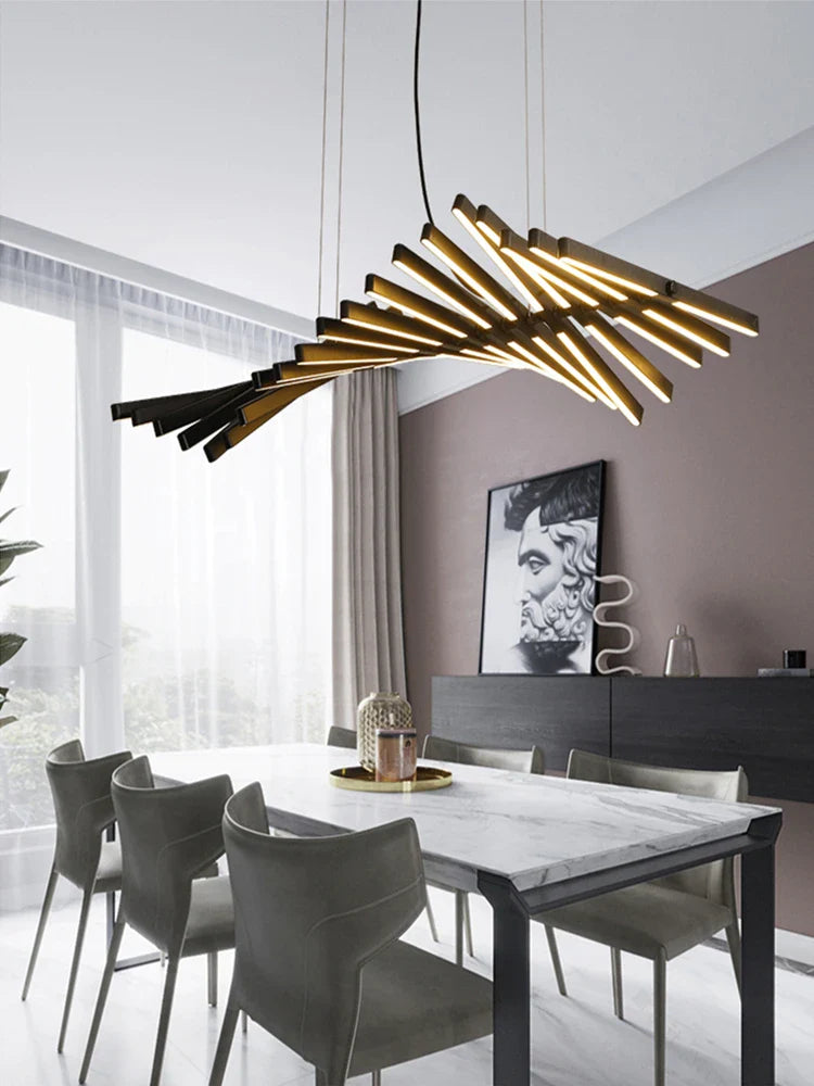 Afralia™ Modern Minimalist LED Chandeliers with Remote Control for Kitchen, Living, Dining, Office