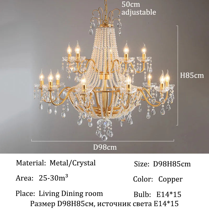 Afralia™ Luxury Crystal Pendant Chandelier for Living Room - Ceiling Light Elegant Suspension Lamp