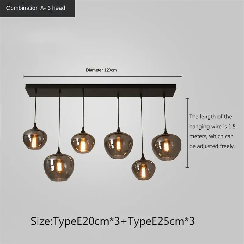 Afralia™ LED Glass Pendant Chandelier for Kitchen Dining Bar Décor