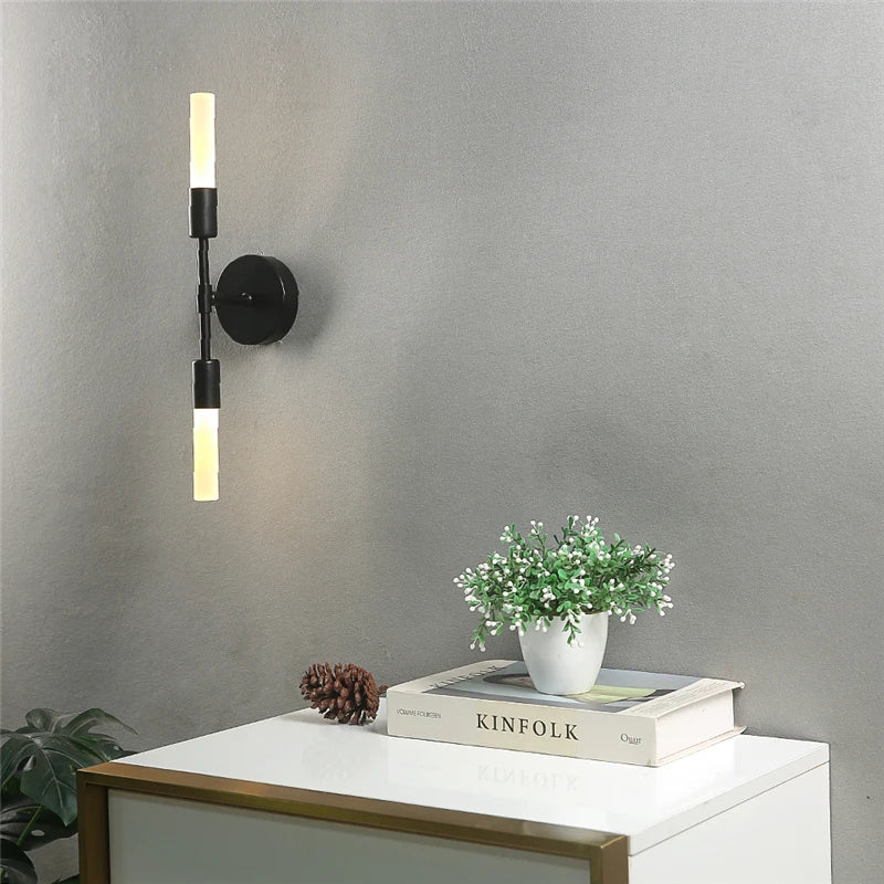Afralia™ Modern Creative Glass Wall Lamps Ceiling Lighting 2-Heads Black Golden Fixture