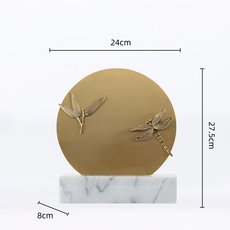 Afralia™ Golden Geometric Circle Insect Figurine Set Home Decor