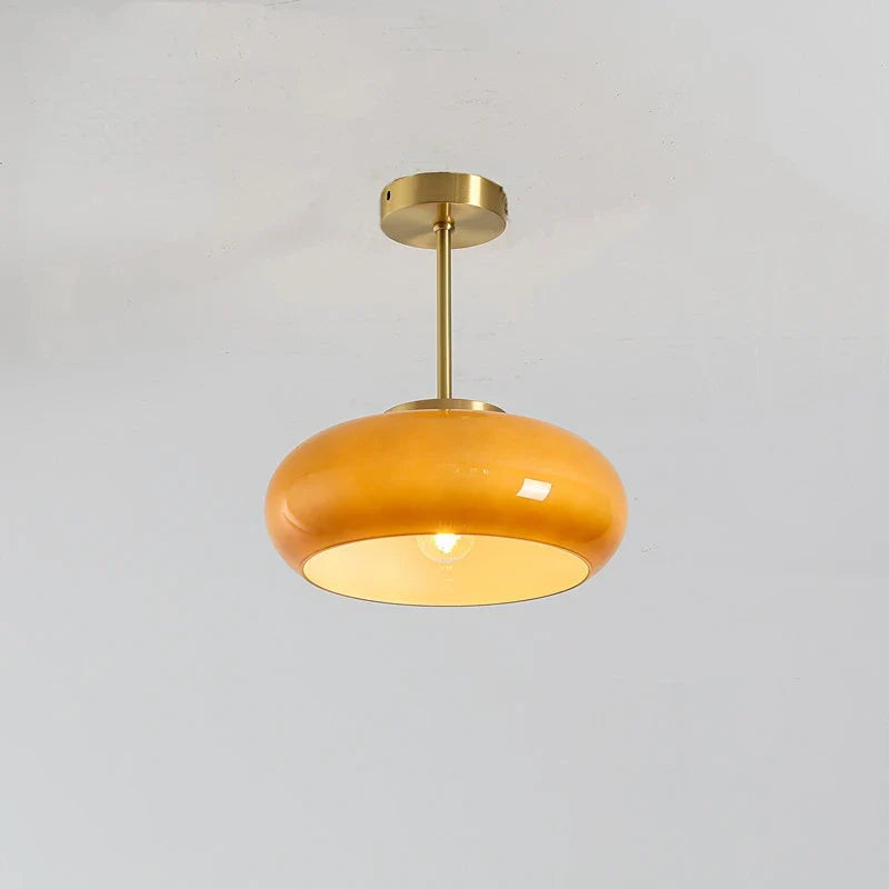 Afralia™ Medieval Brass Glass Pendant Lamp - Nordic Bauhaus Island Fixture
