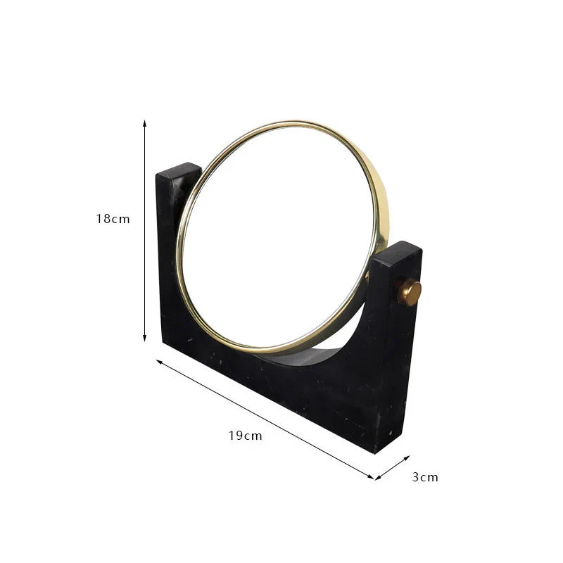 Afralia™ Marble Makeup Vanity Mirror with 3X Magnifier Stand