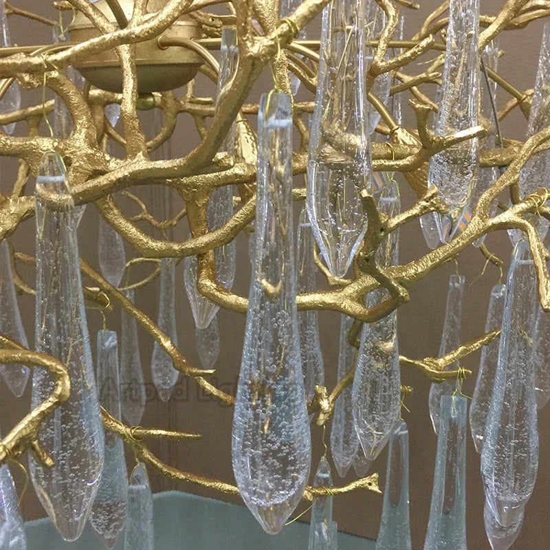 Afralia™ Crystal LED Chandelier: Luxe Gold Lighting Fixture for Living Room & Kitchen