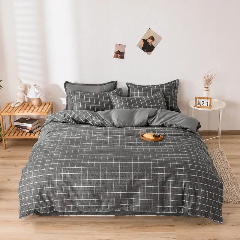 Afralia™ Cartoon Printed Bedding Set: Soft Cozy Duvet Cover, Bedsheet, Pillowcase, Single Double Bedclothes