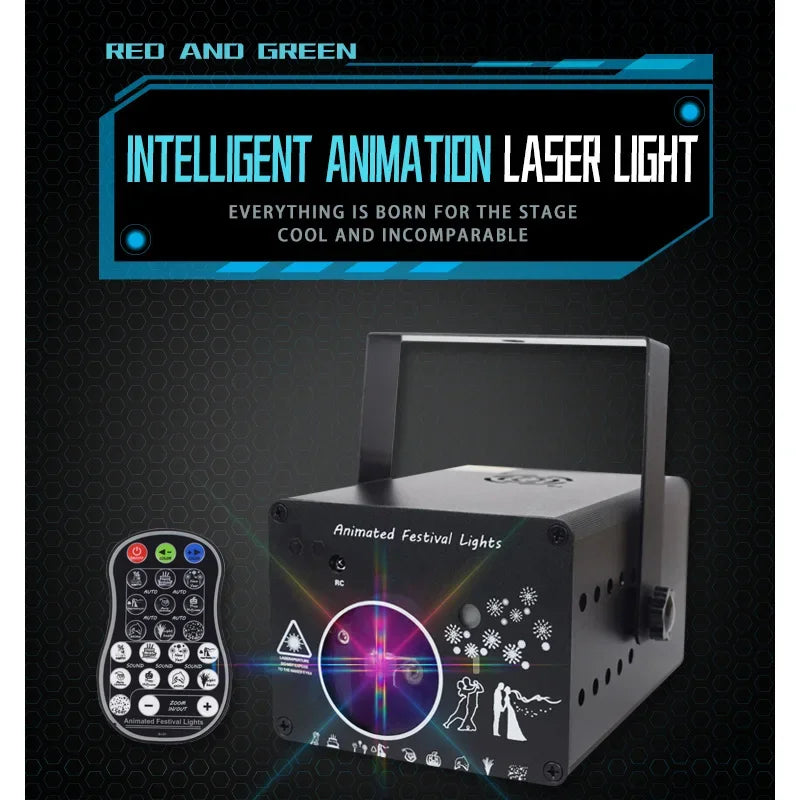 Afralia™ 3D Animation Laser Projection Light for Christmas Bar KtV Stage DJ Disc