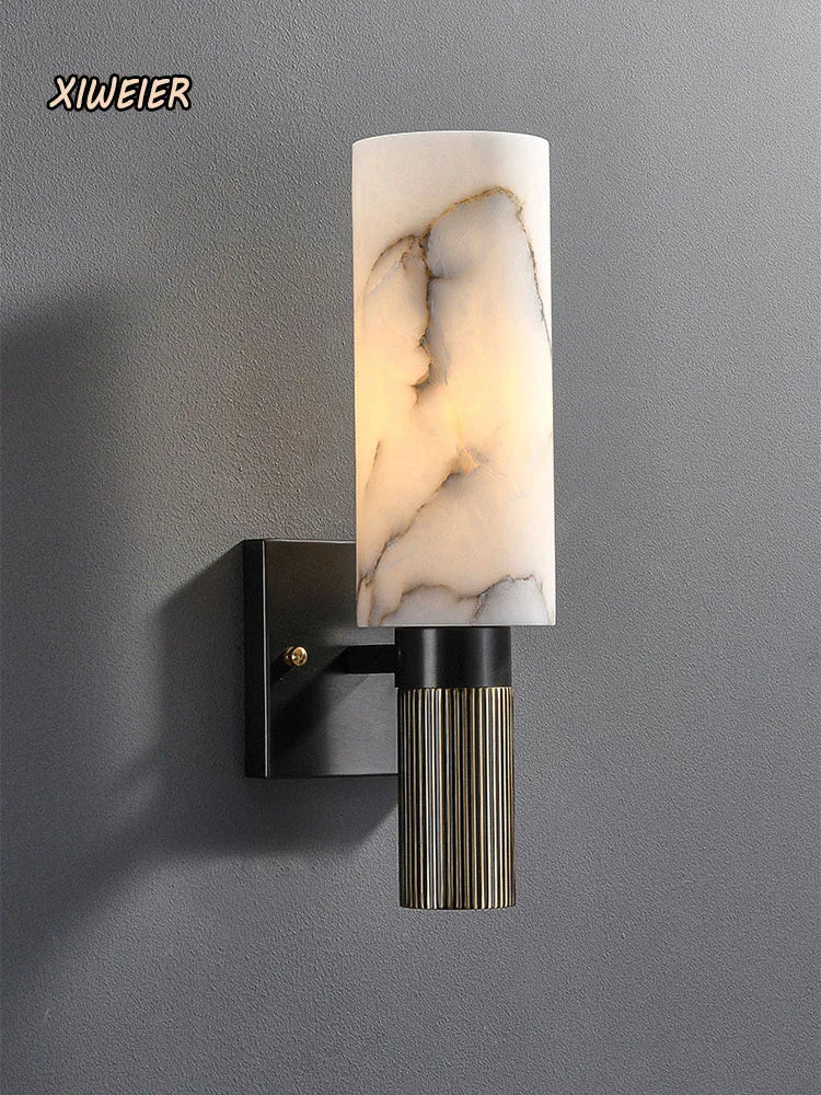 Afralia™ Marble Wall Lamp: Luxe Postmodern Style, Copper Finish, Medieval-Inspired, Perfect for Living Room