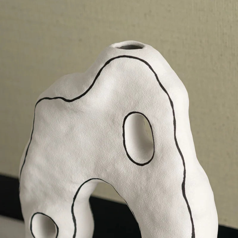 Afralia™ Geometric Ceramic Vase - Abstract Ornaments, Home Decor