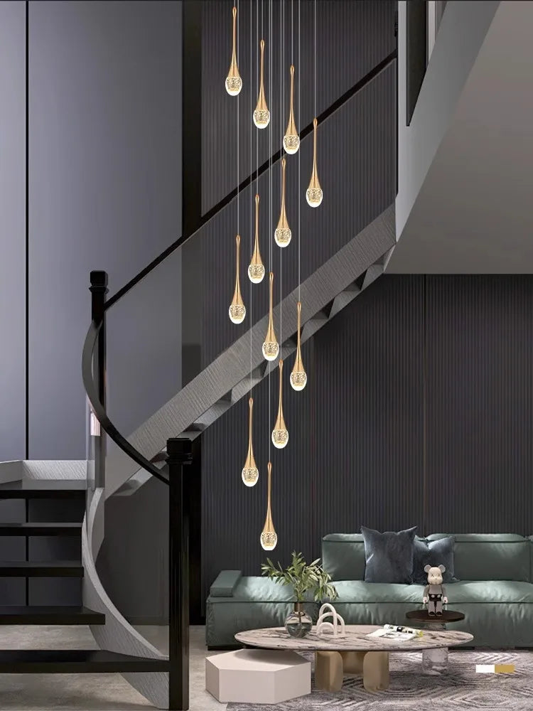 Afralia™ Crystal Chandelier: Modern LED Pendant Light for Villa Living Room and Attic