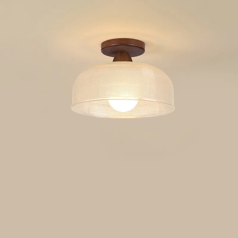 Afralia™ Wood Glass LED Ceiling Lights Modern Luminaria De Teto for Home Décor